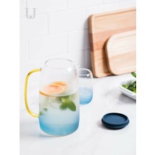 Tasarım Evi Blue Life Borosilikat 1500 ml Isıya Dayanıklı Renkli Trend Cam Sürahi