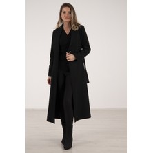 Feminist Siyah Astarlı Kaşe Kaban 0108069.01