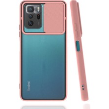 Kzy Xiaomi Poco X3 Gt Kapak Lensi Açılır Kapanır Kamera Korumalı Silikon Kılıf - Pudra