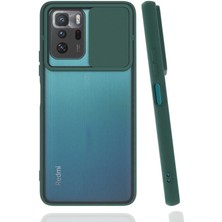 Kzy Xiaomi Poco X3 Gt Kapak Lensi Açılır Kapanır Kamera Korumalı Silikon Kılıf - Yeşil