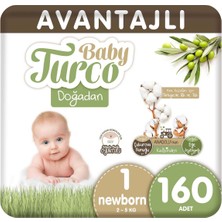 Baby Turco Doğadan Avantajlı Bebek Bezi 1 Numara 2 - 5 kg Yenidoğan 160'lı