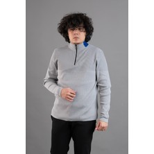 Akçaylar Fermuar Yaka Yarım Balıkçı Likralı Erkek Sweatshirt