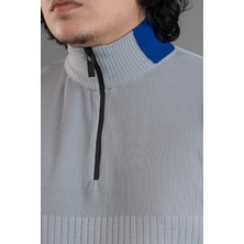 Akçaylar Fermuar Yaka Yarım Balıkçı Likralı Erkek Sweatshirt