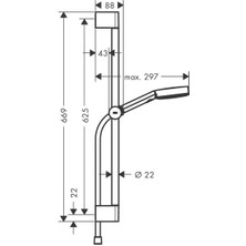 Hansgrohe Pulsify Select S Duş Seti 105 3jet Relaxation, 65 cm Duş Barı 24160000