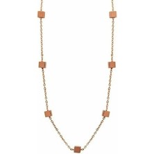 BijuStore Rose Kaplama Kadın Uzun Küp Kolye