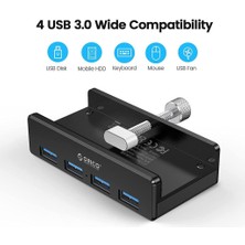 Orico 4 Port USB 3.0 Kelepçeli Hub Adaptör Dönüştürücü Siyah