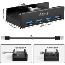 Orico 4 Port USB 3.0 Kelepçeli Hub Adaptör Dönüştürücü Siyah