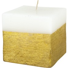 Missi Altın Taramalı 9X9X9 cm Mum