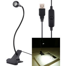 Hongshou 3 W 360 Derece Rotasyon USB Giriş Metal Esnek LED Sarı Işık - Siyah (Yurt Dışından)