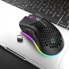 Shopfocus 2.4g Işıklı Kablosuz Oyun Mouse - Siyah (Yurt Dışından)