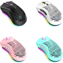 Shopfocus 2.4g Işıklı Kablosuz Oyun Mouse - Beyaz (Yurt Dışından)