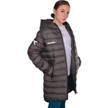 Diadora Roy Anarok - Kadın Antrasit Uzun Şişme Mont - Royanarokkdn