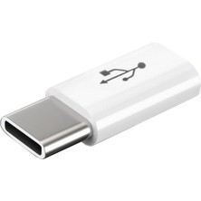 Flameer Alüminyum USB C Mikro USB Dönüştürücü Adaptörü - Beyaz (Yurt Dışından)