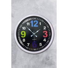 Platin Saat 52 cm Beyaz Metal 13-24 Duvar Saati