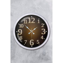 Platin Saat 52 cm Beyaz Metal Klasik Duvar Saati