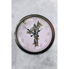 Platin Saat 52 cm Siyah Metal Dekoratif Duvar Saati