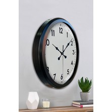 Platin Saat 52 cm Siyah Metal Klasik Duvar Saati