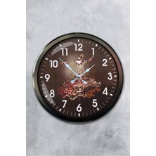 Platin Saat 52 cm Siyah Metal Mevlevi Duvar Saati