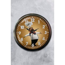 Platin Saat 52 cm Siyah Metal Mutfak Duvar Saati