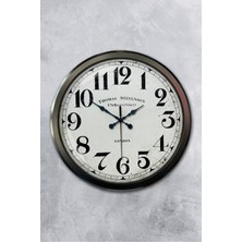 Platin Saat 52 cm Siyah Metal Regent Street Duvar Saati