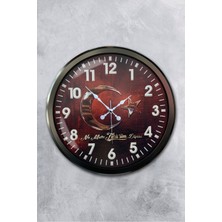 Platin Saat 52 cm Siyah Metal Türkiyem Duvar Saati