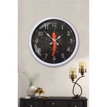 Platin Saat 52 cm Beyaz Metal Mutfak Duvar Saati