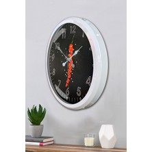Platin Saat 52 cm Beyaz Metal Mutfak Duvar Saati