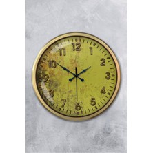 Platin Saat 52 cm Eskitme Metal Butterfly Duvar Saati