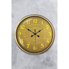 Platin Saat 52 cm Eskitme Metal Dekoratif Duvar Saati