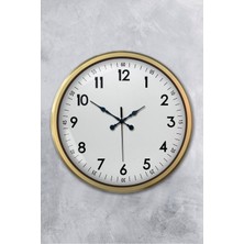 Platin Saat 52 cm Eskitme Metal Klasik Duvar Saati