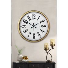 Platin Saat 52 cm Eskitme Metal Klasik Duvar Saati