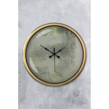 Platin Saat 52 cm Eskitme Metal Sanatsal Duvar Saati