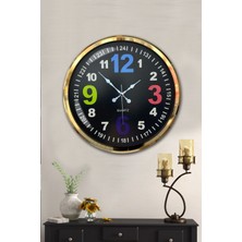 Platin Saat 52 cm Gold Metal 13-24 Duvar Saati