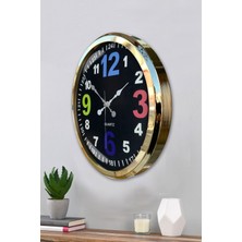 Platin Saat 52 cm Gold Metal 13-24 Duvar Saati