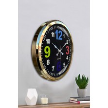 Platin Saat 52 cm Gold Metal 13-24 Duvar Saati