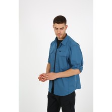 Moda Canel Monel Outdoor Mavi Turkuaz Tactical Gömlek Taktik Giyim Ripstop Gömlek