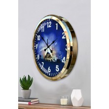 Platin Saat 52 cm Gold Metal Islam  Duvar Saati