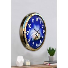 Platin Saat 52 cm Gold Metal Islam  Duvar Saati