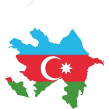 Tsc Azerbaycan Azeri Harita Bayrak Sticker 15 cm