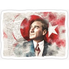 Tsc Atatürk Araba Sticker Renkli 18 cm