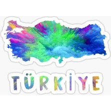 Tsc Renkli Türkiye Haritası Sticker Yapıştırması 18  cm