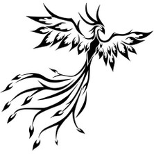 Tsc Phoenix Kuş Araba Sticker Yapıştırması 19 cm Siyah Renk
