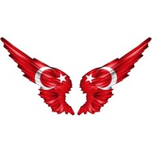 Tsc Ay Yıldız Bayrak Sticker Kanata Şeklinde Araba Aynası Için 13 cm