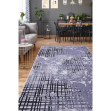 Dijidekor Dijidekor 8881 Gri Siyah Saçaksız Dijital Halı Kaymaz Yıkanabilir Iskandinav Yolluk 40X60