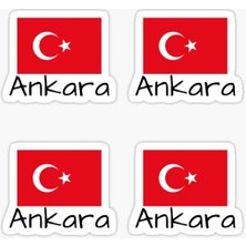 Tsc Ankara Bayrak Sticker Oto Etiket Araba Yapıştırma 13 cm