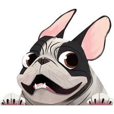 Tsc Fransız Bulldog Sevimli Araba Çıkartması 18 cm Model4