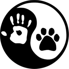 Tsc Yin ve Yang Kedi Köpek Ayak Izleri Araba Sticker Siyah Renk 20 cm