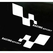 Tsc Yarış Spor Araba Sticker Su Geçirmez 30 cm Beyaz Renk