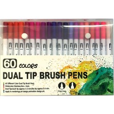Buyfun 60 Adet Çift Ucu Fırça Kalem Seti - Çok Renkli (Yurt Dışından)