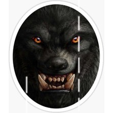 Tsc Öfkeli Kızgın Kurt Araba Sticker Oto Yapıştırması 18 cm Model 12